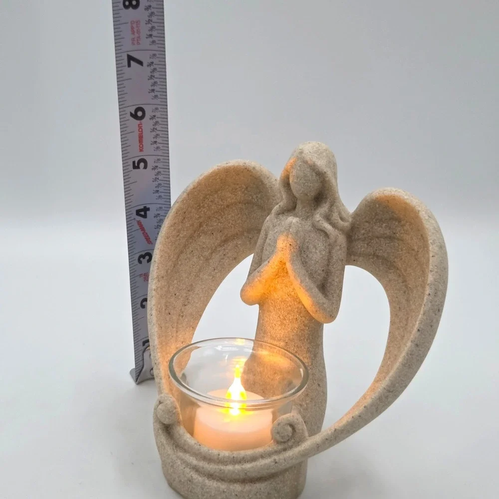 OakiWay Memorial Gifts Angel Statue Figurine LED Tealight Candle Holder NEW